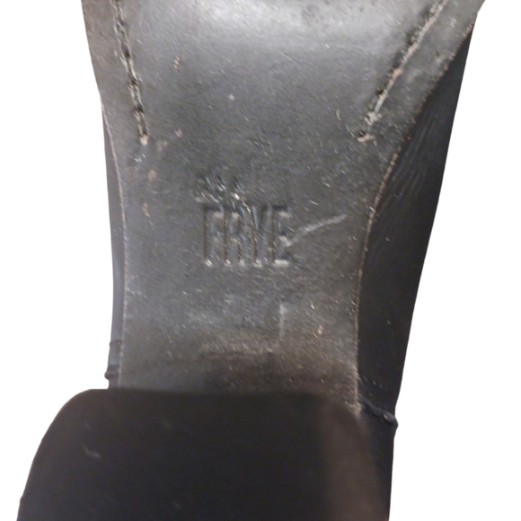 Frye Naomi Black Leather Ankle Boot Braided Rope Detail Round Toe Size 9 - Picture 10 of 11